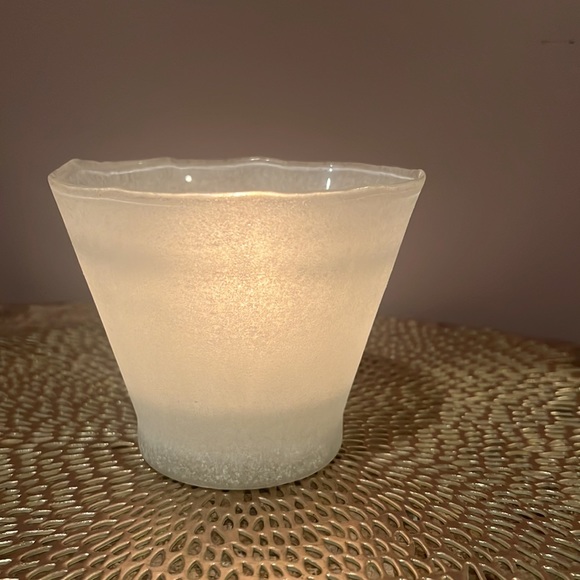 Pottery Barn Laguna Frosted White Candleholder - Picture 7 of 7